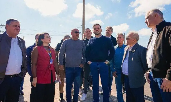Vice Governador Gabriel Souza e o Prefeito Juarez Marques realizam a última vistoria  no trecho da Av. Minas Gerais, entre a rótula da Av. João de Magalhães e a Rua Roma.